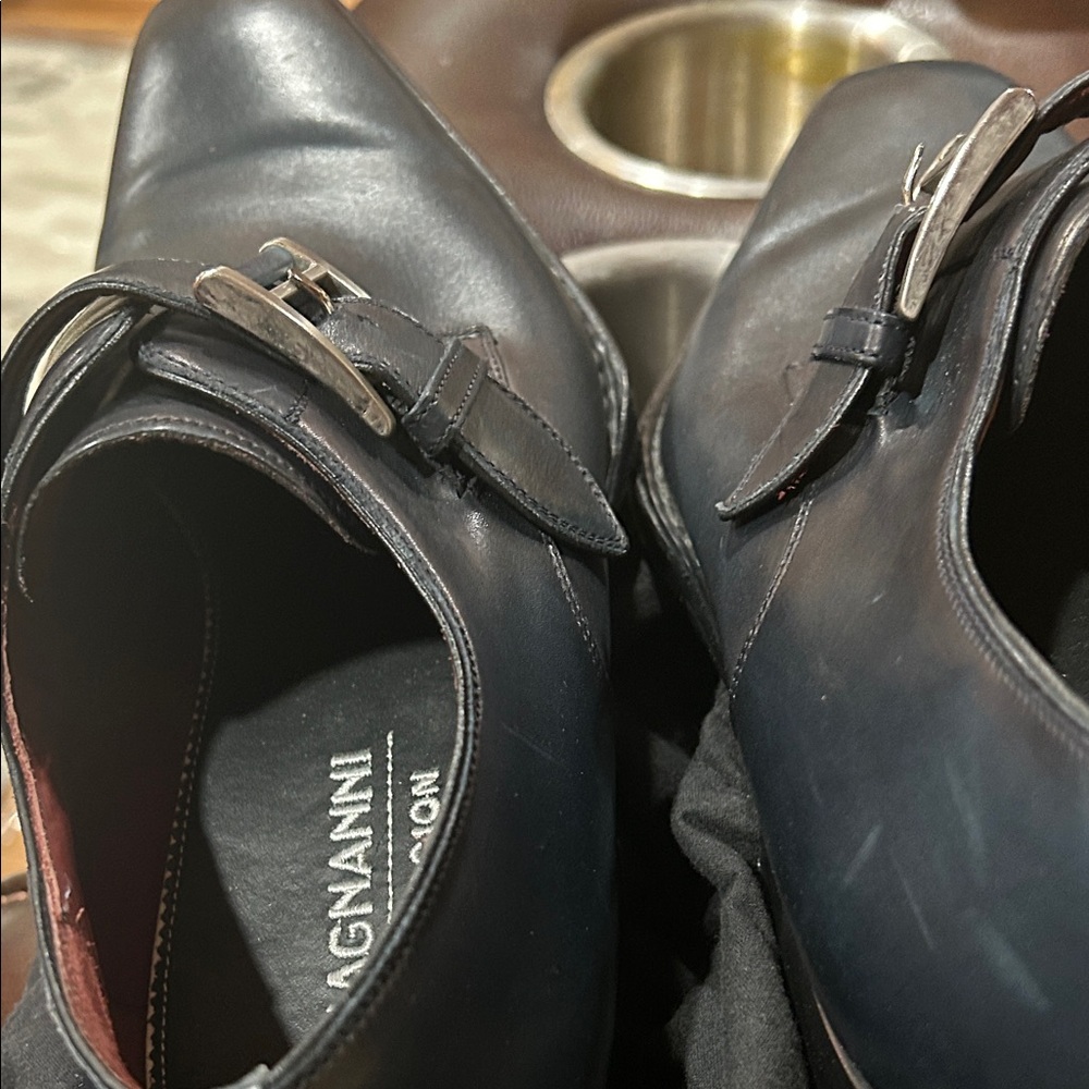 Magnanni Men's Navy Leather Derbys